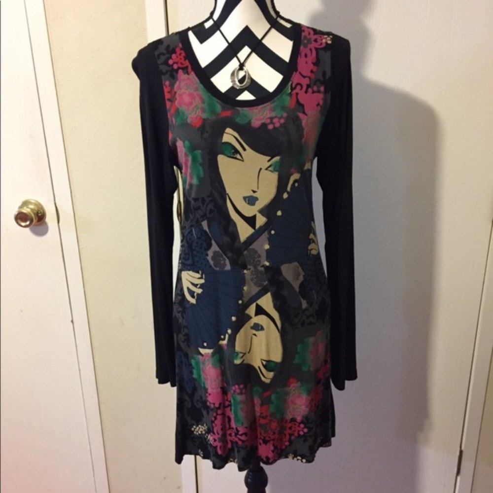 Desigual cotton dress long sleeves